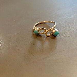 Elegant sterling silver and Turquoise pinky ring